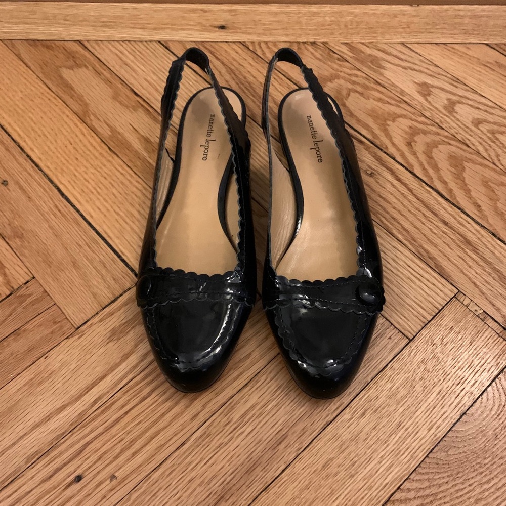 Nanette Lepore Black Slingback Flats